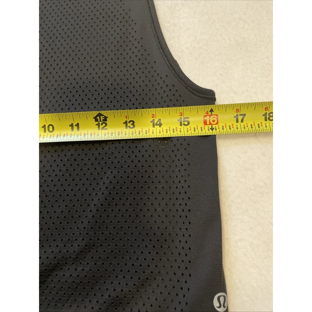 Lululemon Breeze By Muscle Tank Black Sleeveless Mesh Top Women's Size 4 - Picture 5 of 7